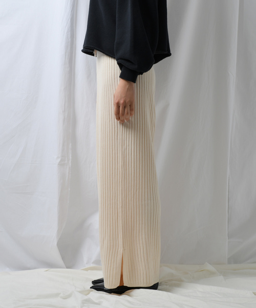 Ambre Neige(アンブルネージュ)の「リブニットパンツ【WEB/EC限定商品】(その他パンツ・レディース・ブラック/アイボリー/ライトブラウン・FREE)」の6枚目の写真