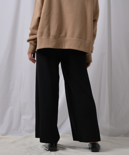 Ambre Neige(アンブルネージュ)の「リブニットパンツ【WEB/EC限定商品】(その他パンツ・レディース・ブラック/アイボリー/ライトブラウン・FREE)」の9枚目の写真