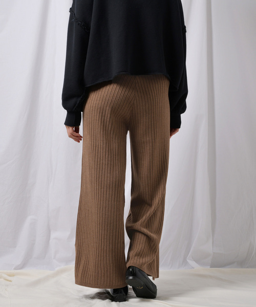 Ambre Neige(アンブルネージュ)の「リブニットパンツ【WEB/EC限定商品】(その他パンツ・レディース・ブラック/アイボリー/ライトブラウン・FREE)」の15枚目の写真