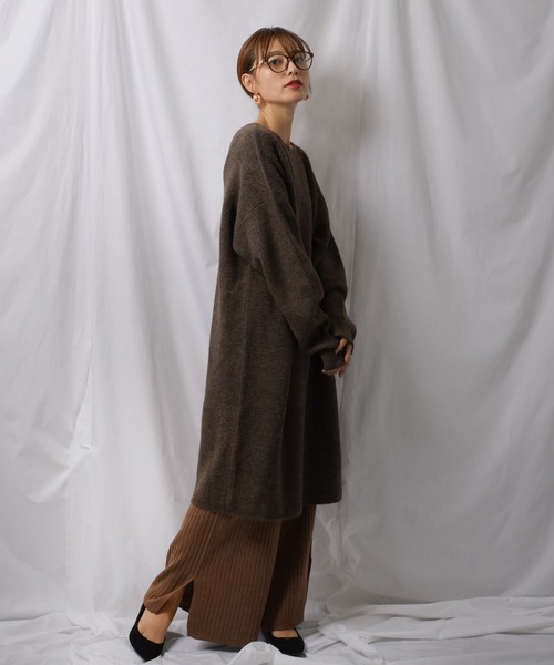 Ambre Neige(アンブルネージュ)の「リブニットパンツ【WEB/EC限定商品】(その他パンツ・レディース・ブラック/アイボリー/ライトブラウン・FREE)」の16枚目の写真