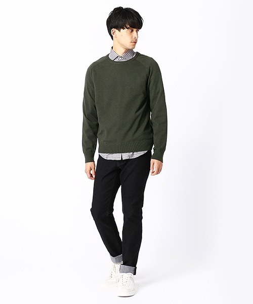 COMME CA ISM（コムサイズム）の「クルーネック カラー プルオーバー（ニット/セーター・メンズ・ホワイト/ブラック/ベージュ/カーキ/ブルー/ワイン・MEDIUM/LARGE）」の7枚目の写真