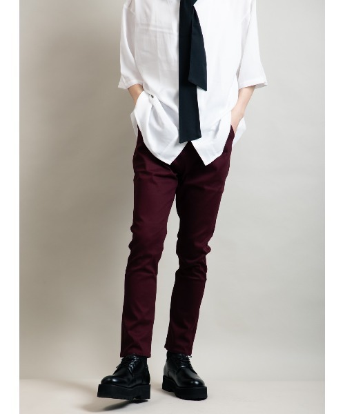 JILL BLAZE(ジルブレイズ)の「ストレッチ コットンツイル / カラーパンツ スリム テーパード サルエル パンツ(チノパンツ・メンズ・ブラック/チャコールグレー/ベージュ/カーキ/ネイビー/ワインレッド・M/L/LL)」の19枚目の写真