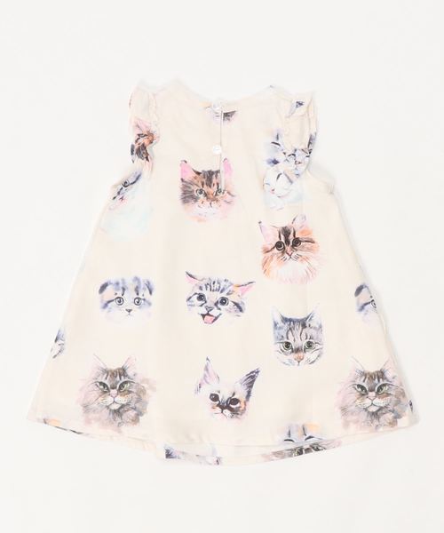 nino（ニノ）の「[90-120]Ｃａｔ　ワンピース（ワンピース・キッズ・ホワイト・120cm/90cm/100cm/110cm）」の2枚目の写真