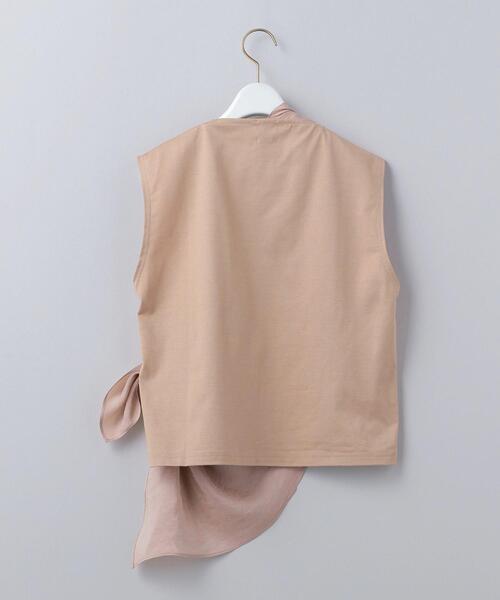 6（ロク）の「＜6(ROKU)＞STOLE NO SLEEVE PULLOVER/カットソー о（Tシャツ/カットソー・レディース・ベージュ/ブラック/ホワイト・FREE）」の5枚目の写真