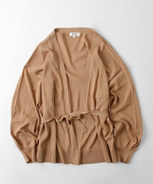 Chillfar(チルファー)の「ボリュームスリーブカシュクールカーディガン(カーディガン/ボレロ・レディース・ブラウン/ベージュ/ブラック/アイボリー/ブルー/グリーン/モカ/ピンク・MEDIUM/LARGE)」の5枚目の写真