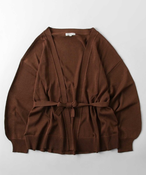 Chillfar(チルファー)の「ボリュームスリーブカシュクールカーディガン(カーディガン/ボレロ・レディース・ブラウン/ベージュ/ブラック/アイボリー/ブルー/グリーン/モカ/ピンク・MEDIUM/LARGE)」の4枚目の写真