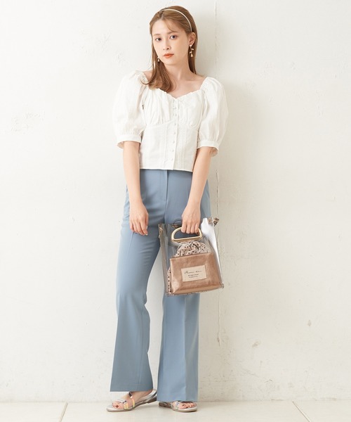 one after another NICE CLAUP(ワンアフターアナザーナイスクラップ)の「PVCポーチ付き3点バッグ(ショルダーバッグ・レディース・アイボリー/グレー/ピンク・FREE)」の10枚目の写真