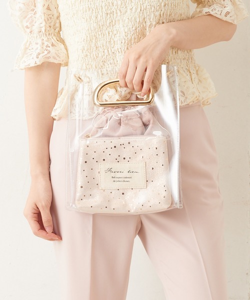 one after another NICE CLAUP(ワンアフターアナザーナイスクラップ)の「PVCポーチ付き3点バッグ(ショルダーバッグ・レディース・アイボリー/グレー/ピンク・FREE)」の19枚目の写真