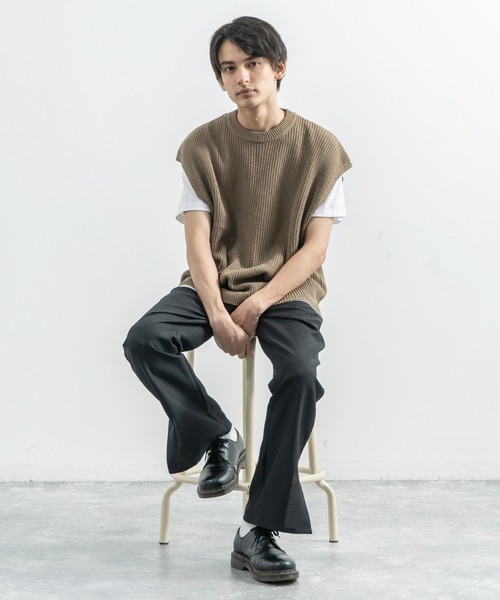Rocky Monroe(ロッキーモンロー)の「ポリトロ スリットフレアパンツ(その他パンツ・メンズ・ライトグレー/ブラック/ライトブラウン/ライトベージュ/ダークベージュ・M/L)」の6枚目の写真