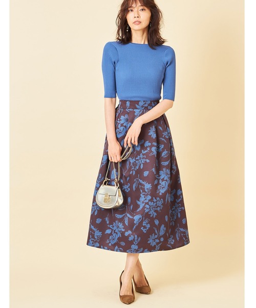 &. NOSTALGIA（アンドドットノスタルジア）の「オータムフラワータックフレアスカート（スカート・レディース・ブラック/ブラウン・FREE）」の3枚目の写真