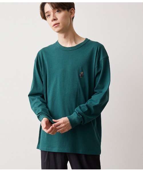 JUNRED（ジュンレッド）の「オージーコットンBEAR刺繍プルオーバー（Tシャツ/カットソー・メンズ・ベージュ/ホワイト/ネイビー/グリーン・L/LL/M）」の3枚目の写真