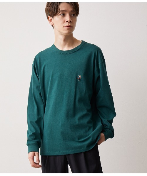 JUNRED（ジュンレッド）の「オージーコットンBEAR刺繍プルオーバー（Tシャツ/カットソー・メンズ・ベージュ/ホワイト/ネイビー/グリーン・L/LL/M）」の22枚目の写真