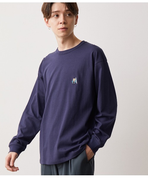 JUNRED（ジュンレッド）の「オージーコットンBEAR刺繍プルオーバー（Tシャツ/カットソー・メンズ・ベージュ/ホワイト/ネイビー/グリーン・L/LL/M）」の21枚目の写真