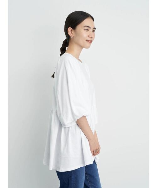 AMERICAN HOLIC（アメリカンホリック）の「袖ボリューム5分袖カットプルオーバー　＊（Tシャツ/カットソー・レディース・オフホワイト/ブルー/ブラック・M/L）」の9枚目の写真