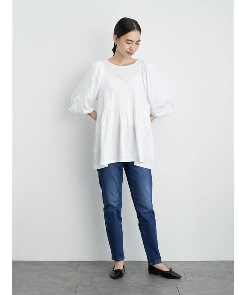 AMERICAN HOLIC（アメリカンホリック）の「袖ボリューム5分袖カットプルオーバー　＊（Tシャツ/カットソー・レディース・オフホワイト/ブルー/ブラック・M/L）」の12枚目の写真