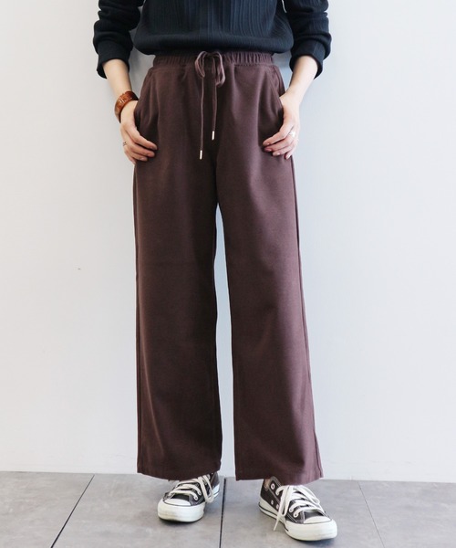 AMERICAN HOLIC（アメリカンホリック）の「ウールライクワイドパンツ　＊●（その他パンツ・レディース・チャコールグレー/ブラウン/アイボリー/ベージュ・M/L）」の3枚目の写真