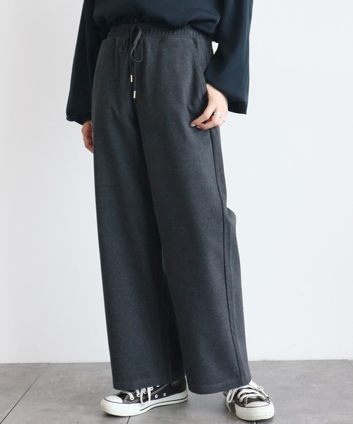 AMERICAN HOLIC（アメリカンホリック）の「ウールライクワイドパンツ　＊●（その他パンツ・レディース・チャコールグレー/ブラウン/アイボリー/ベージュ・M/L）」の2枚目の写真