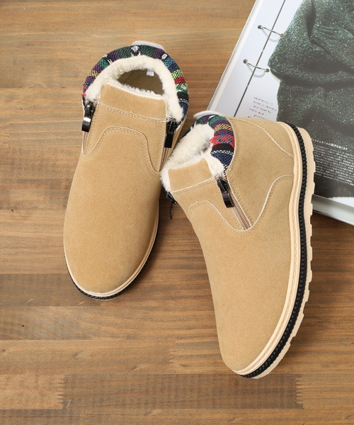 AAA+（サンエープラス）の「AAA+ ダブルジップムートンブーツ ユニセックス（ブーツ・レディース・ブラウン/ブラック/ベージュ/ダークブラウン/グレー/カーキ/ネイビー・36/38/40/46/37/39/42/43/41/45/44）」の5枚目の写真