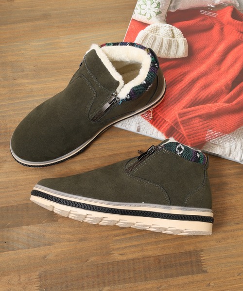 AAA+（サンエープラス）の「AAA+ ダブルジップムートンブーツ ユニセックス（ブーツ・レディース・ブラウン/ブラック/ベージュ/ダークブラウン/グレー/カーキ/ネイビー・36/38/40/46/37/39/42/43/41/45/44）」の6枚目の写真