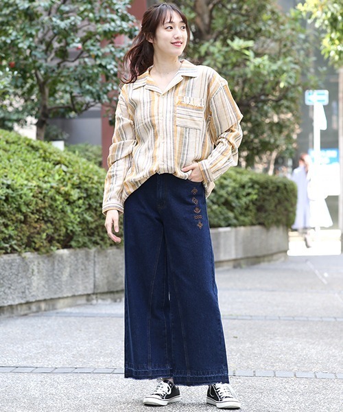 チチカカ（チチカカ）の「マルチストライプ開襟シャツ（シャツ/ブラウス・メンズ・イエロー/ブルー・MEDIUM/LARGE）」の10枚目の写真