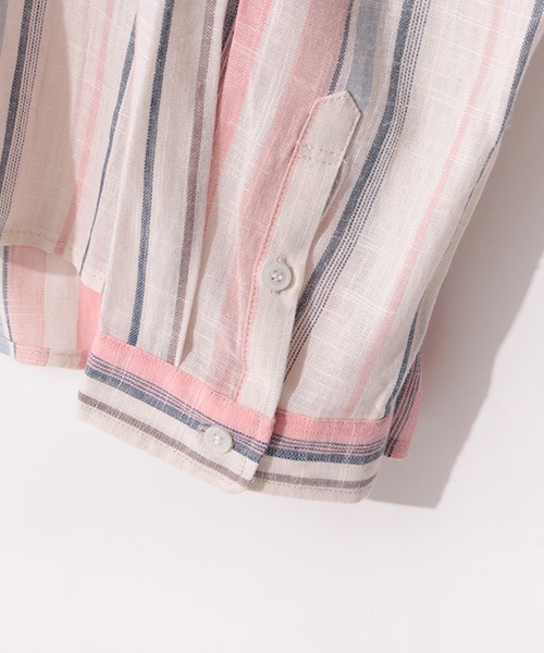 チチカカ（チチカカ）の「マルチストライプ開襟シャツ（シャツ/ブラウス・メンズ・イエロー/ブルー・MEDIUM/LARGE）」の6枚目の写真