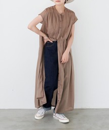 AIC. | ロング丈で着映え。ピンタックシャツワンピース(ワンピース)