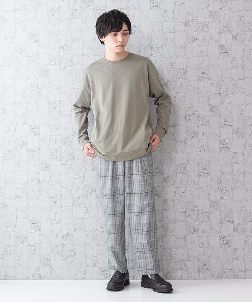 Blue Standard (ブルースタンダード)の「【BLUE STANDARD】チェックパンツ ワイドパンツ ウエストゴム/イージーパンツ仕様(その他パンツ・メンズ・ベージュ/ネイビー/グレー・LARGE/MEDIUM/X-LARGE)」の4枚目の写真