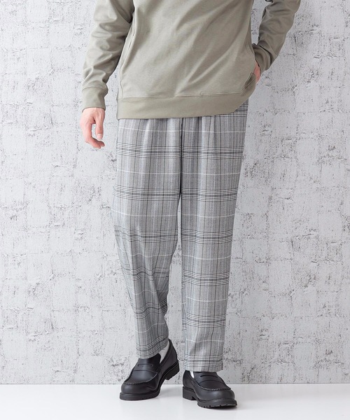 Blue Standard (ブルースタンダード)の「【BLUE STANDARD】チェックパンツ ワイドパンツ ウエストゴム/イージーパンツ仕様(その他パンツ・メンズ・ベージュ/ネイビー/グレー・LARGE/MEDIUM/X-LARGE)」の7枚目の写真