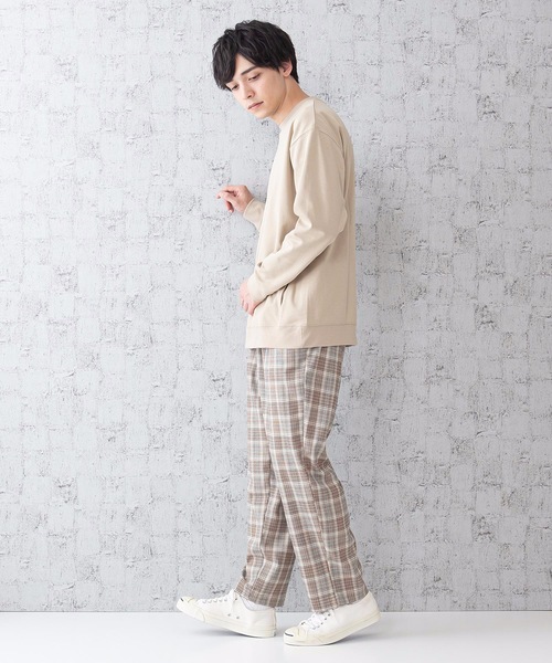 Blue Standard (ブルースタンダード)の「【BLUE STANDARD】チェックパンツ ワイドパンツ ウエストゴム/イージーパンツ仕様(その他パンツ・メンズ・ベージュ/ネイビー/グレー・LARGE/MEDIUM/X-LARGE)」の11枚目の写真