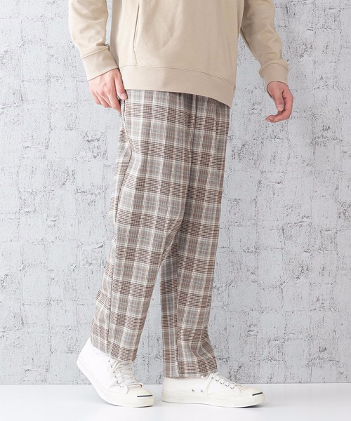 Blue Standard (ブルースタンダード)の「【BLUE STANDARD】チェックパンツ ワイドパンツ ウエストゴム/イージーパンツ仕様(その他パンツ・メンズ・ベージュ/ネイビー/グレー・LARGE/MEDIUM/X-LARGE)」の12枚目の写真