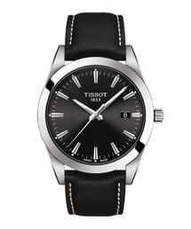 TISSOT（ティソ）の「[ティソ] TISSOT ジェントルマン クォーツ ブラック文字盤 レザー（アナログ腕時計）」