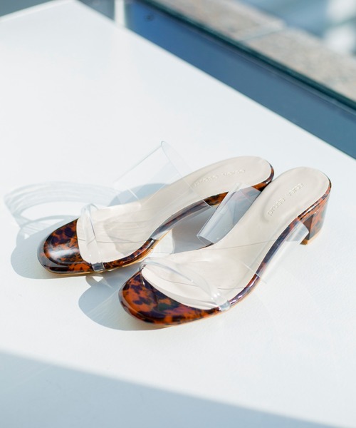 prose verse(プロズヴェール)の「クリアベルトチャンキーヒールサンダル(サンダル・レディース・ブラック/ブラウン/ベージュ/グレイッシュベージュ・SMALL/MEDIUM/LARGE/LL)」の1枚目の写真