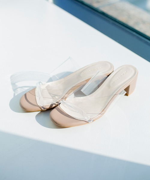 prose verse(プロズヴェール)の「クリアベルトチャンキーヒールサンダル(サンダル・レディース・ブラック/ブラウン/ベージュ/グレイッシュベージュ・SMALL/MEDIUM/LARGE/LL)」の4枚目の写真