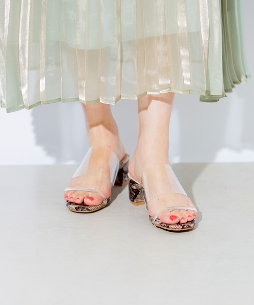 prose verse(プロズヴェール)の「クリアベルトチャンキーヒールサンダル(サンダル・レディース・ブラック/ブラウン/ベージュ/グレイッシュベージュ・SMALL/MEDIUM/LARGE/LL)」の9枚目の写真