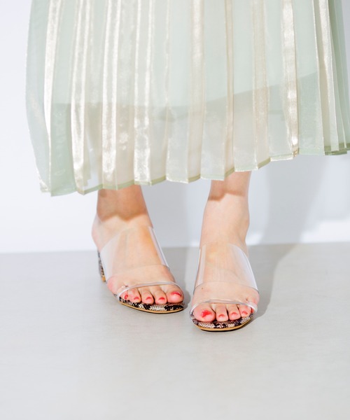 prose verse(プロズヴェール)の「クリアベルトチャンキーヒールサンダル(サンダル・レディース・ブラック/ブラウン/ベージュ/グレイッシュベージュ・SMALL/MEDIUM/LARGE/LL)」の12枚目の写真