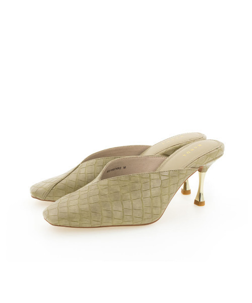 RANDA（ランダ）の「Vカットスクエアトゥミュールパンプス（パンプス・レディース・ブラック/ベージュ/グリーン・LL/M/L/S）」の14枚目の写真