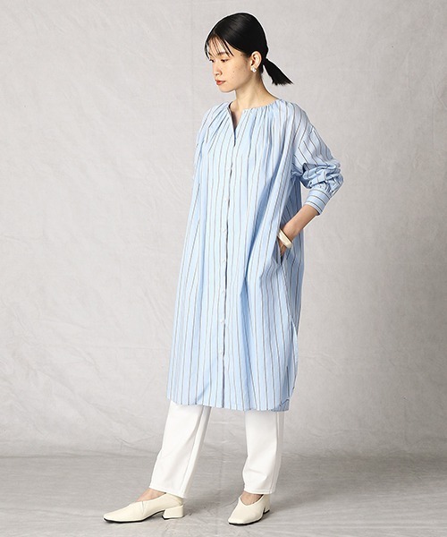 Comme　Ca　Mature（コムサマチュア）の「シャツワンピース（シャツワンピース・レディース・ホワイト/サックスブルー・FREE）」の11枚目の写真