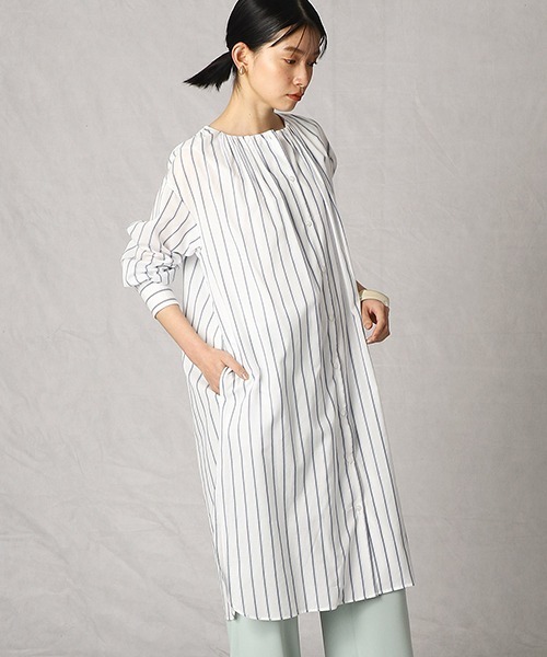 Comme　Ca　Mature（コムサマチュア）の「シャツワンピース（シャツワンピース・レディース・ホワイト/サックスブルー・FREE）」の10枚目の写真