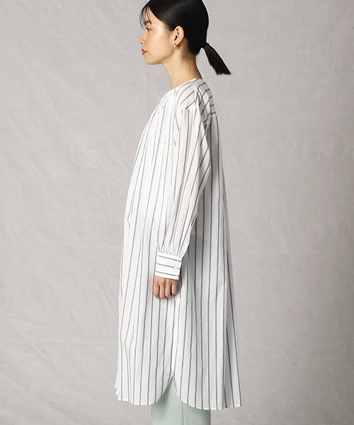 Comme　Ca　Mature（コムサマチュア）の「シャツワンピース（シャツワンピース・レディース・ホワイト/サックスブルー・FREE）」の6枚目の写真