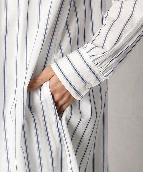 Comme　Ca　Mature（コムサマチュア）の「シャツワンピース（シャツワンピース・レディース・ホワイト/サックスブルー・FREE）」の5枚目の写真