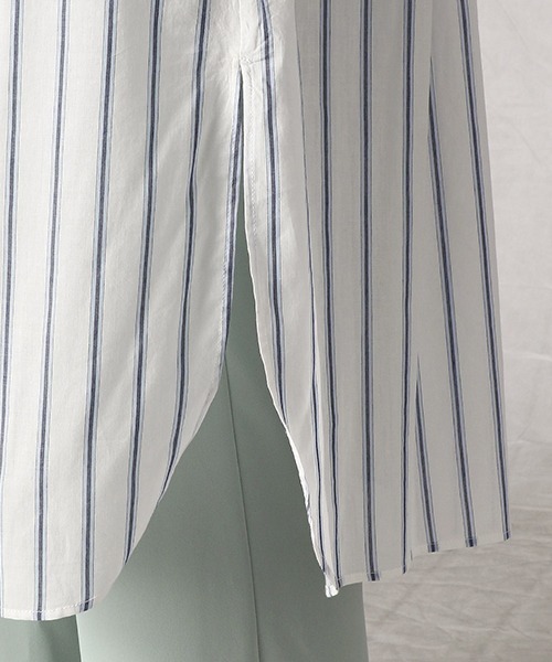 Comme　Ca　Mature（コムサマチュア）の「シャツワンピース（シャツワンピース・レディース・ホワイト/サックスブルー・FREE）」の4枚目の写真