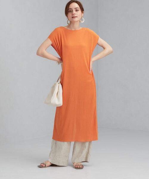 green label relaxing（グリーンレーベルリラクシング）の「CFC YRU 2WAY ノースリーブ ワンピース（ワンピース・レディース・オフホワイト/オレンジ/ダークグレー・FREE）」の18枚目の写真