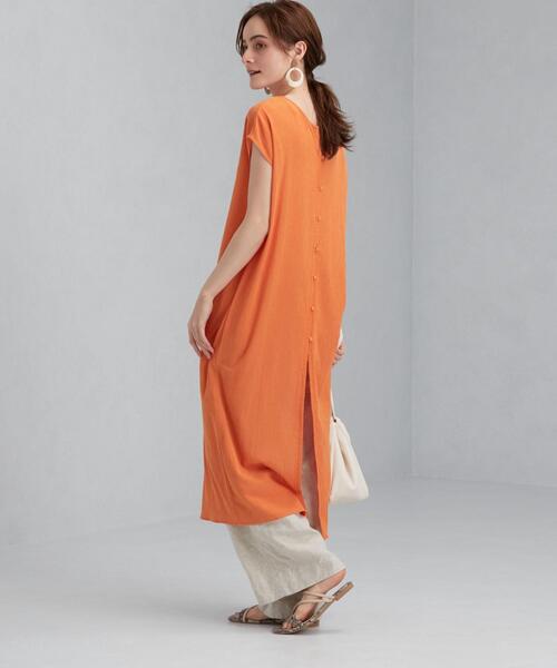 green label relaxing（グリーンレーベルリラクシング）の「CFC YRU 2WAY ノースリーブ ワンピース（ワンピース・レディース・オフホワイト/オレンジ/ダークグレー・FREE）」の16枚目の写真