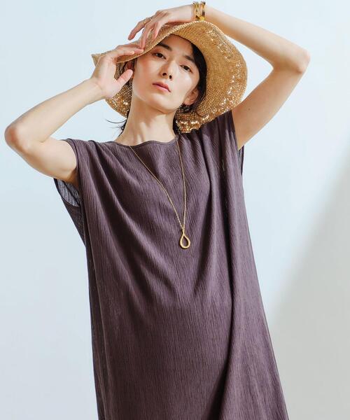 green label relaxing（グリーンレーベルリラクシング）の「CFC YRU 2WAY ノースリーブ ワンピース（ワンピース・レディース・オフホワイト/オレンジ/ダークグレー・FREE）」の8枚目の写真