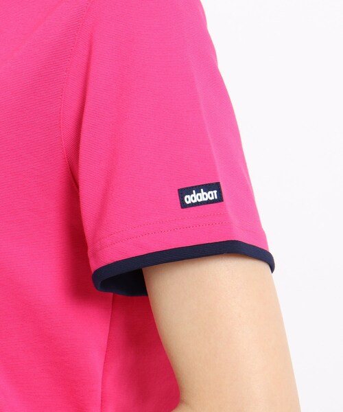 adabat（アダバット）の「◆【吸水速乾/UVカット】adabat ミラノリブ モックネックプルオーバー（Tシャツ/カットソー・レディース・ホワイト/ネイビー系/ピンク系/ネイビー・40/38/42/36）」の8枚目の写真