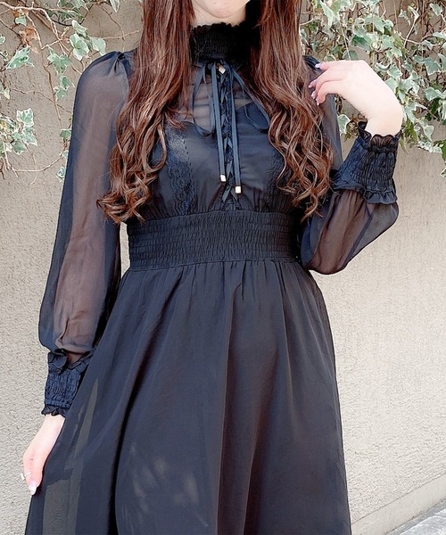 ROJITA(ロジータ)の「レースアップロングシフォンワンピース(ワンピース・レディース・ブラック/ピンク/ラベンダー・FREE)」の17枚目の写真