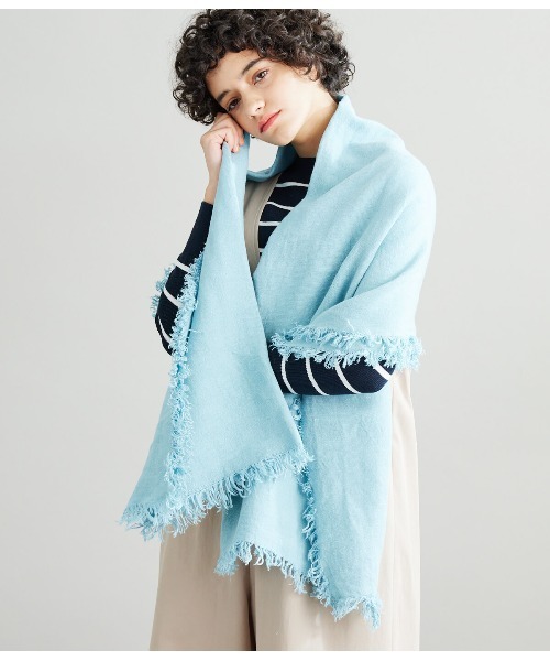 SIPULI（シプリ）の「ASAUCE MELER｜ベルギーリネンフリンジストール（ストール/ショール・レディース・アイボリー/グレー系その他・フリー）」の6枚目の写真