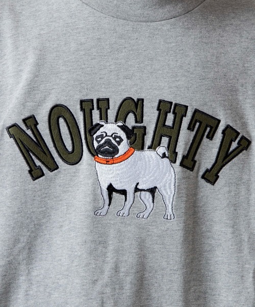 WEGO（ウィゴー）の「WEGO/DOG刺繍ビッグシルエットTシャツ（Tシャツ/カットソー・メンズ・杢グレー/スミクロ・MEDIUM/LARGE）」の4枚目の写真