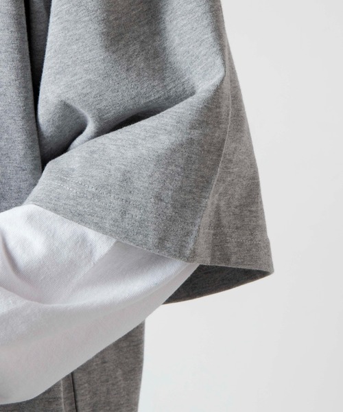 WEGO（ウィゴー）の「WEGO/DOG刺繍ビッグシルエットTシャツ（Tシャツ/カットソー・メンズ・杢グレー/スミクロ・MEDIUM/LARGE）」の16枚目の写真