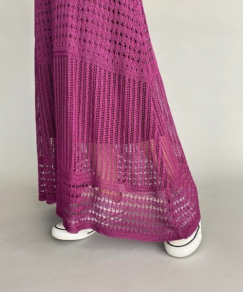 PICCIN（ピッチン）の「クロシェ編みロングスカート（スカート・レディース・ブラック/ベージュ/パープル・M/L）」の11枚目の写真